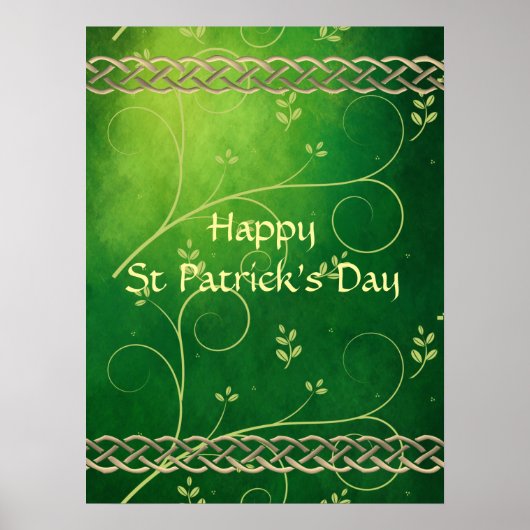 ケルト緑のノット葉と ポスター (正面)