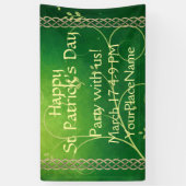 ケルト緑のノット葉と 横断幕 (縦)