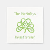ケルト緑の水の色シャムロック スタンダードカクテルナプキン (正面)