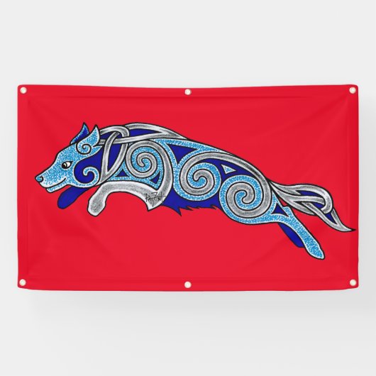 ケルト縁どコリー競争敏捷性犬 横断幕 (横)