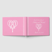 ケルト織りハートインペタルピンクゲストブック ゲストブック (全面)