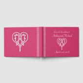 ケルト織りハートインラズベリーゲストブック ゲストブック (全面)