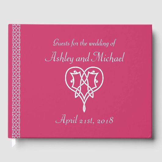 ケルト織りハートインラズベリーゲストブック ゲストブック (正面)