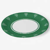 ケルト織りハートイン緑紙プレート ペーパープレート (アングル)
