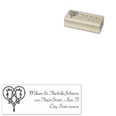 ケルト織りハート木製アドレススタンプ ラバースタンプ (押印)