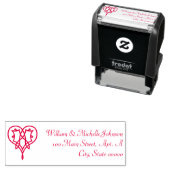 ケルト織りハート自己インク入力アドレススタンプ セルフインキングスタンプ (インサイチュ)