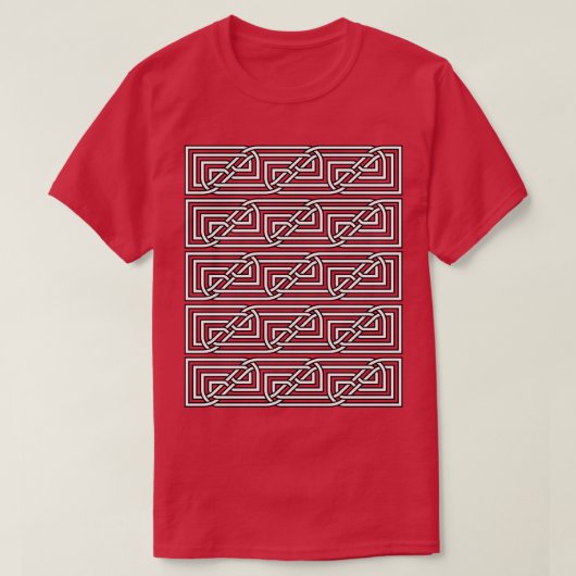 ケルト織り長方形ノットパターン1 Tシャツ (デザイン正面)