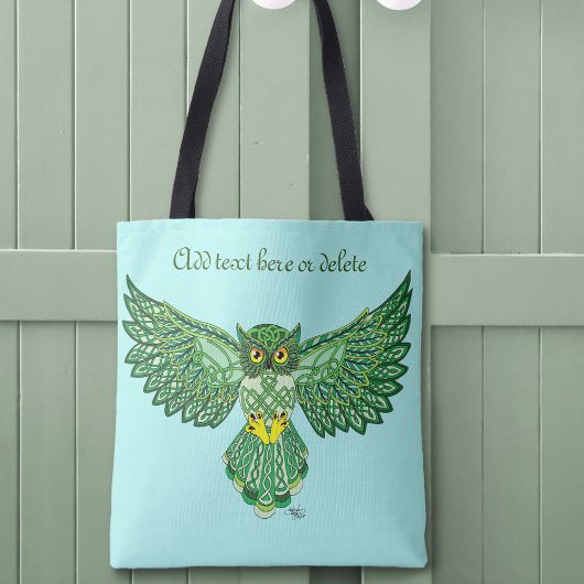 ケルト航空フクロウグリーン トートバッグ