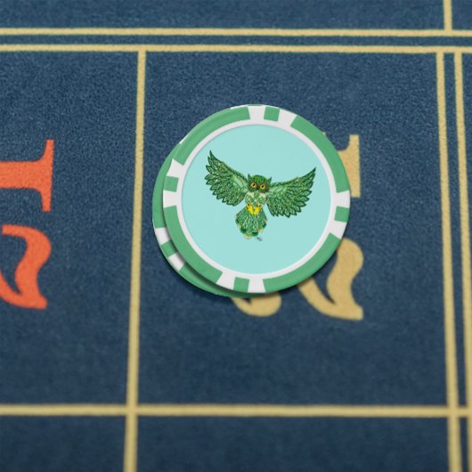 ケルト航空フクロウグリーン ポーカーチップ