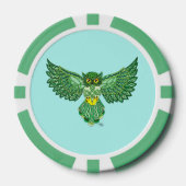 ケルト航空フクロウグリーン ポーカーチップ (正面)