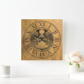 ケルト色のカラス スクエア壁時計 (ホーム)