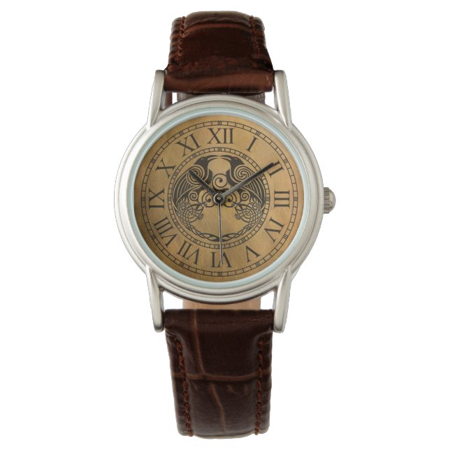 ケルト色のカラス 腕時計 (正面)