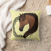 ケルト色の茶色の馬黄 クッション (ブランケット)