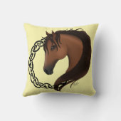 ケルト色の茶色の馬黄 クッション (裏面)