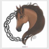 ケルト色の茶色の馬黄 シール (シート)