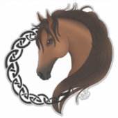 ケルト色の茶色の馬黄 シール (正面)