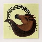 ケルト色の茶色の馬黄 ジグソーパズル (横)