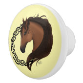 ケルト色の茶色の馬黄 セラミックノブ (右)