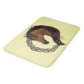 ケルト色の茶色の馬黄 バスマット (アングル)