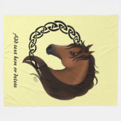 ケルト色の茶色の馬黄 フリースブランケット (正面(横))