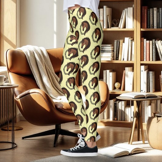 ケルト色の茶色の馬黄 レギンス