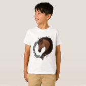 ケルト色の茶色の馬黄 Tシャツ (正面フル)