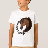 ケルト色の茶色の馬黄 Tシャツ (正面)