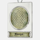 ケルト語のアイルランドの聖なる象徴 シルバープレートバナーオーナメント (左)