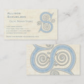 ケルト語はエレガントで抽象的な手紙Sパターン渦巻きます 名刺 (正面/裏面)