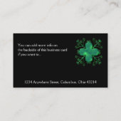 ケルト語はガラス緑のデザインの名刺渦巻きます 名刺 (裏面)