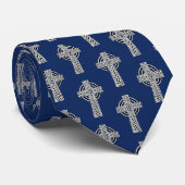 ケルト語アイリッシュクロスブラック&ホワイト ネクタイ (ロール)