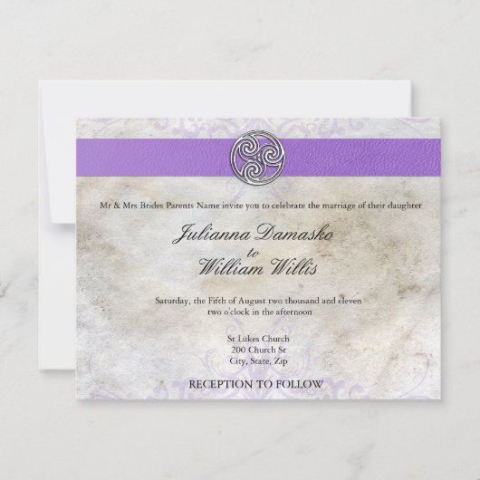 ケルト語アイルランドのゲール語三大骨格結婚式招待 招待状 (正面)