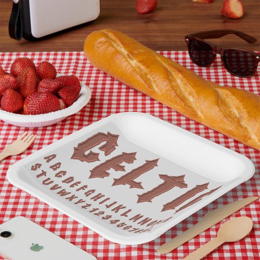 ケルト語アルファベットフォント ペーパープレート