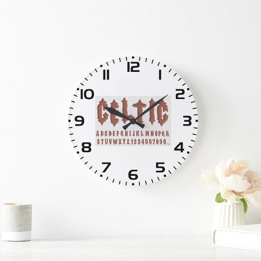 ケルト語アルファベットフォント ラージ壁時計