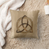 ケルト語トリケトラ三位一体ノット枕 クッション (ブランケット)