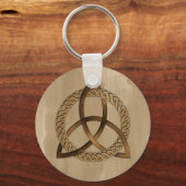 ケルト語トリケートトラトリニティノットラウンドキーチェーン キーホルダー (正面)