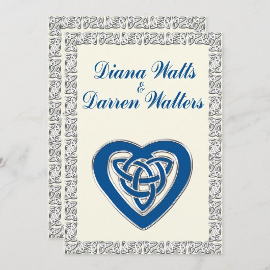 ケルト語ハート結婚式招待状2 招待状 (正面/裏面)