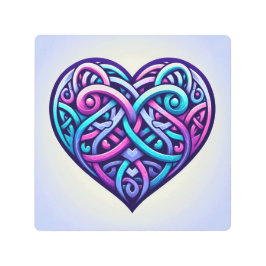 ケルト語ハート（淡青色） メタルプリント