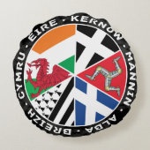ケルト諸国枕に国旗を掲げる ラウンドクッション (裏面)
