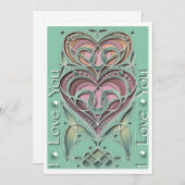 ケルト風バレンタインハート シーズンカード (正面/裏面)