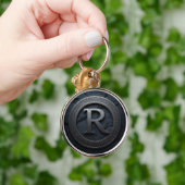 ⚫ ケルト風モノグラムエンブレムデザイン Letter R ⚫ キーホルダー (手)
