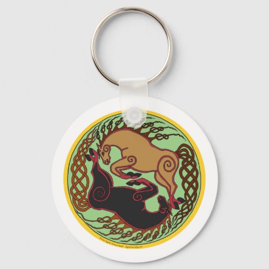 ケルト馬陰陽 キーホルダー (正面)