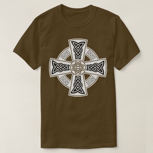 ケルト高十字装飾結び糸細工5 Tシャツ (デザイン正面)