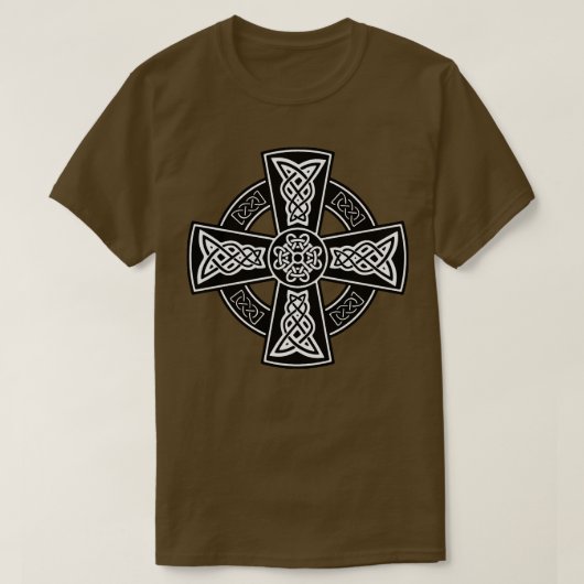 ケルト高十字装飾結び糸細工 Tシャツ (デザイン正面)