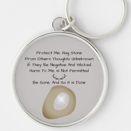 ケルト魔女ハグストーン保護スペルグレー キーホルダー (正面)