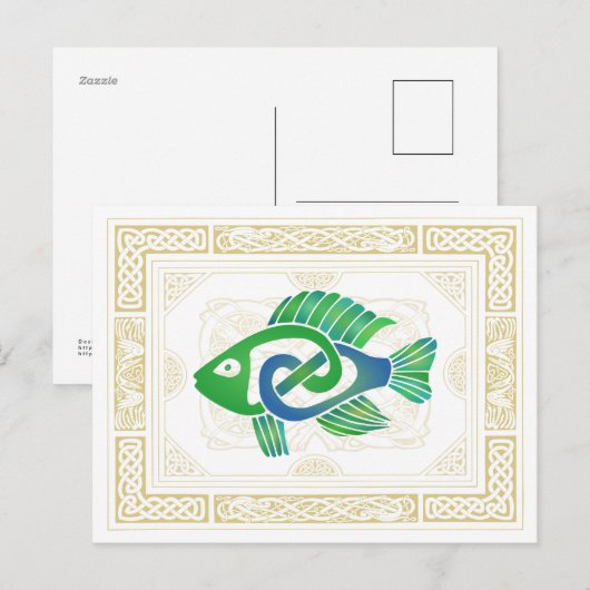 ケルト魚 ポストカード (正面/裏面)