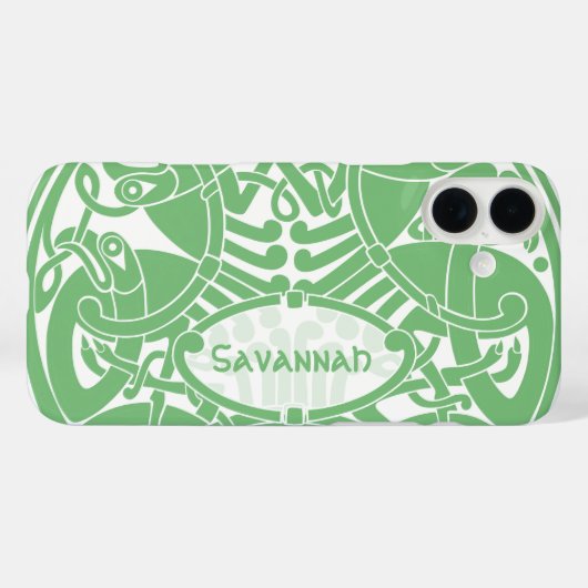 ケルト鳥の円のパターンパーソナライズされたiPhone Case-Mate iPhoneケース (裏面 (横))