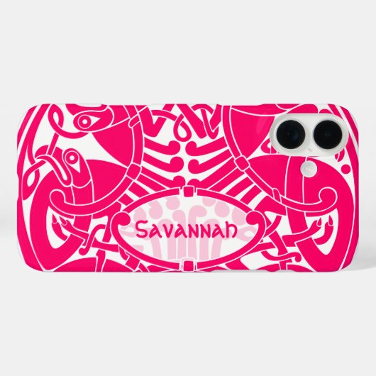 ケルト鳥の円のパターンパーソナライズされたiPhone Case-Mate iPhoneケース (裏面 (横))