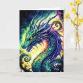 ケルト龍すべての行事グリーティングカード カード (黄色い花)