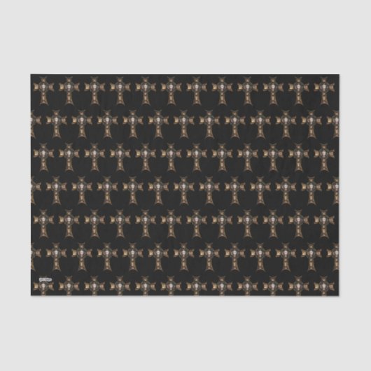 ケルト・クロス&スカル(金ゴールド) 薄葉紙 (正面)